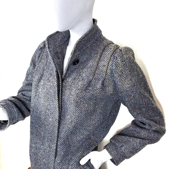 VTG Sears The Fashion Place Blue Long Top Coat - Picture 1 of 8